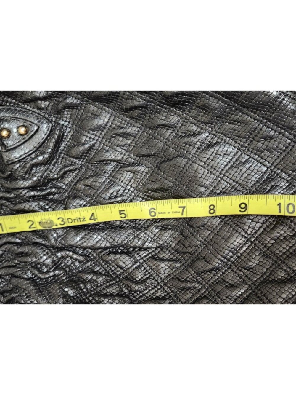 Marc Jacobs Rare Vintage Reptile Embossed Leather Bag Black Chain Strap Satchel - Picture 16 of 16